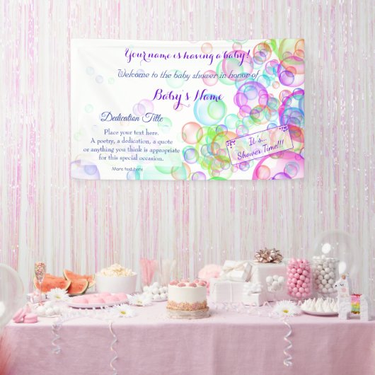 Baby shower van regenboogzeep Bubbles Spandoek (Feest)