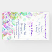 Baby shower van regenboogzeep Bubbles Spandoek (Horizontaal)