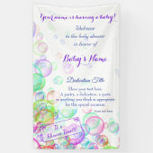 Baby shower van regenboogzeep Bubbles Spandoek (Verticaal)