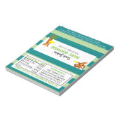 Baby shower van risbee Oerwouden Ventilator Snoepj Notitieblok (Linkerzijde)