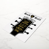 Baby shower van Rock en Roll Guitar Folie Uitnodiging (Gedraaid)