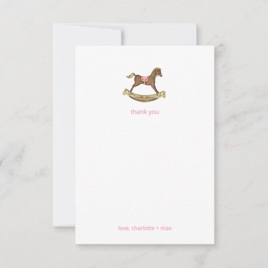 Baby shower van Rocking Horse Bedankkaart (Voorkant)