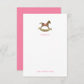 Baby shower van Rocking Horse Bedankkaart (Voorkant / Achterkant)