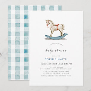 Baby shower van Rocking Horse Blue Boy Kaart