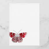 Baby shower van rode en zilveren  Rozen Folie Uitnodiging (Achterkant)