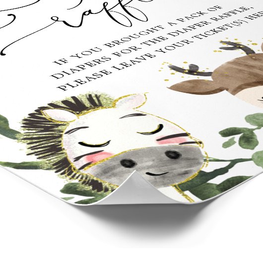 Baby shower van roterende luierriffels poster (Hoek)