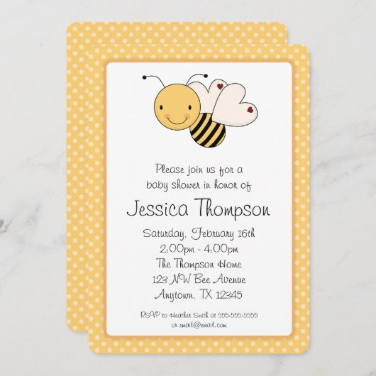 Baby shower van rotsbloem kaart (Voorkant / Achterkant)