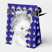 Baby shower van Royal Blue en Gold Prince Bedankdoosjes (Achterkant)