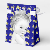 Baby shower van Royal Blue en Gold Prince Bedankdoosjes (Achterkant)