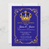 Baby shower van Royal Blue en Gold Prince Kaart (Voorkant)