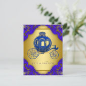 Baby shower van Royal Blue en Gold Prince Kaart (Staand voorkant)