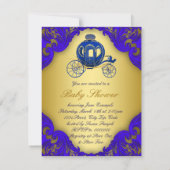 Baby shower van Royal Blue en Gold Prince Kaart (Achterkant)