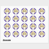 Baby shower van Royal Blue en Gold Prince Ronde Sticker (Vel)
