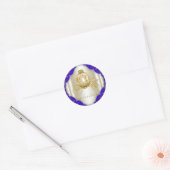 Baby shower van Royal Blue en Gold Prince Ronde Sticker (Envelop)