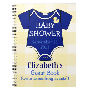 Baby shower van Royal Blue en Yellow Gingham Notitieboek