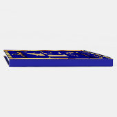 Baby shower van Royal Blue Gold Drapes Prince Gastenboek (Rug)