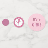 Baby shower van roze Ballerina Confetti (Voorkanten)
