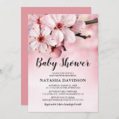 Baby shower van roze bloesem kaart (Voorkant / Achterkant)