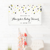 Baby shower van roze en gele Confetti poka Dots Spandoek (Insitu)