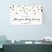 Baby shower van roze en gele Confetti poka Dots Spandoek (Beurs)