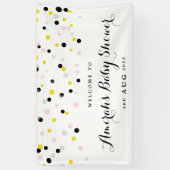 Baby shower van roze en gele Confetti poka Dots Spandoek (Verticaal)