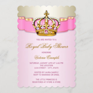 Baby shower van Roze en Gold Princess Kaart