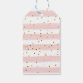 Baby shower van roze en goudvlinder cadeaulabel (Achterkant)