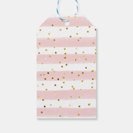 Baby shower van roze en goudvlinder cadeaulabel (Achterkant)