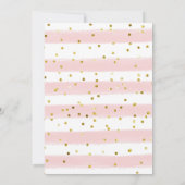 Baby shower van roze en goudvlinder kaart (Achterkant)