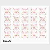 Baby shower van roze en goudvlinder vierkante sticker (Vel)