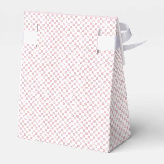 Baby shower van Roze en White Gingham Bedankdoosjes (Achterkant)