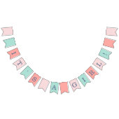 Baby shower van roze en zeemacht vlaggetjes (Alle)