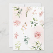 Baby shower van roze Floral Bunny Rabbit Kaart (Achterkant)