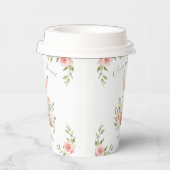 Baby shower van roze Floral Bunny Rabbit Papieren Bekers (Rechts)