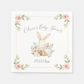 Baby shower van roze Floral Bunny Rabbit Servet (Voorkant)