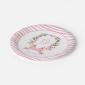Baby shower van roze Floral Crest Bord (Gekanteld)