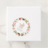 Baby shower van roze Floral Girl Bedankjes Labels (In situ)