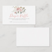 Baby shower van roze Floral Girl Diaper Raffle Tic Informatiekaartje (Voorkant / Achterkant)