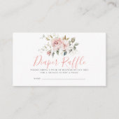 Baby shower van roze Floral Girl Diaper Raffle Tic Informatiekaartje (Voorkant)
