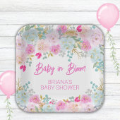 Baby shower van roze Floral Girl Papieren Bordje