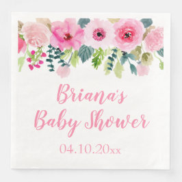 Baby shower van roze Floral Girl Servet