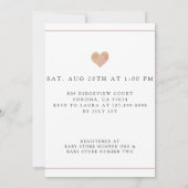 Baby shower van roze Floral Heart Bee Kaart (Achterkant)