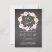 Baby shower van roze Floral met schaarste van het  Kaart (Voorkant)