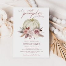Baby shower van roze Floral Pumpkin Girl