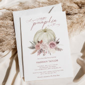 Baby shower van roze Floral Pumpkin Girl Kaart