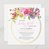 Baby shower van roze goudbraal kaart (Voorkant / Achterkant)