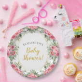 Baby shower van roze goudponden papieren bordje (Feest)