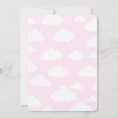 Baby shower van roze hotline ballonmeisje kaart (Achterkant)