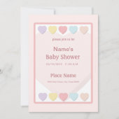 Baby shower van roze meiden Deegras Kaart (Voorkant)