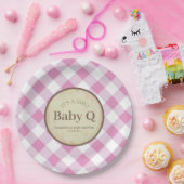 Baby shower van roze meiden papieren bordje (Feest)